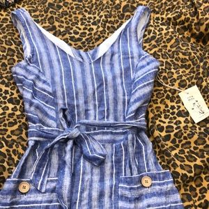 Indigo Rein Blue Stepped Jumpsuit size s